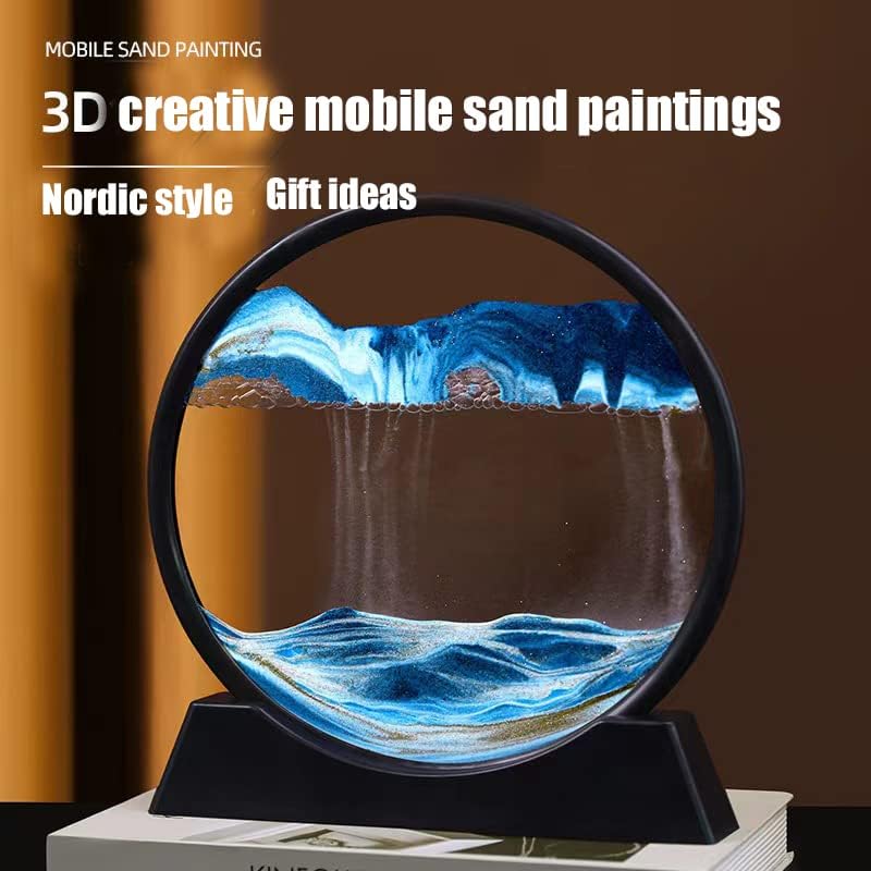 Sabbie Mobili Creative 3D – Paesaggio Naturale con Sabbia che Scorre, Arte da Scrivania per Casa e Ufficio