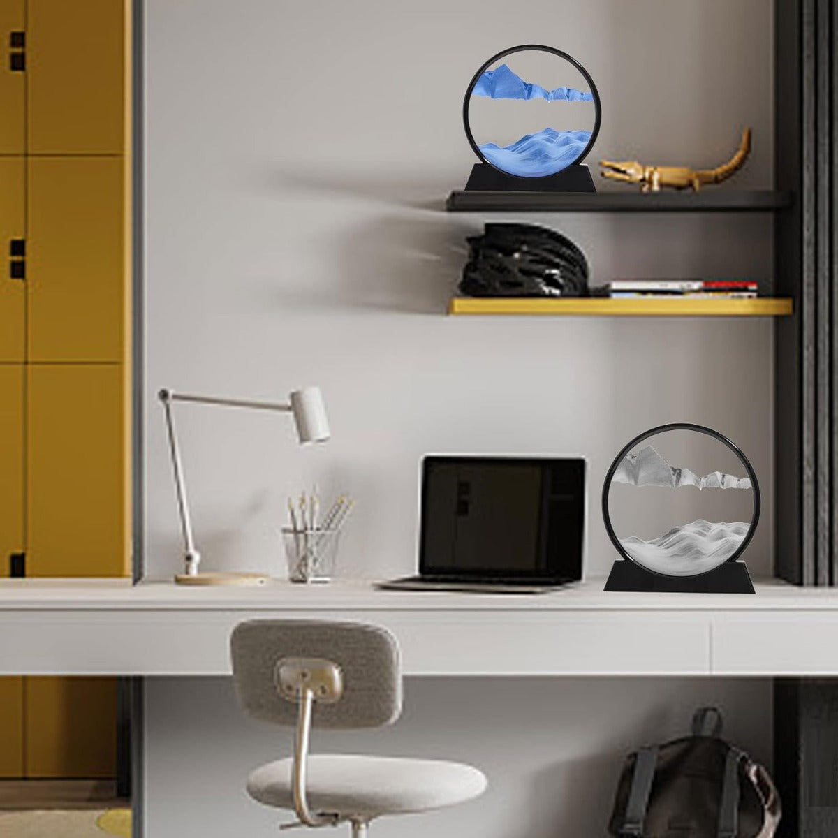 Sabbie Mobili Creative 3D – Paesaggio Naturale con Sabbia che Scorre, Arte da Scrivania per Casa e Ufficio