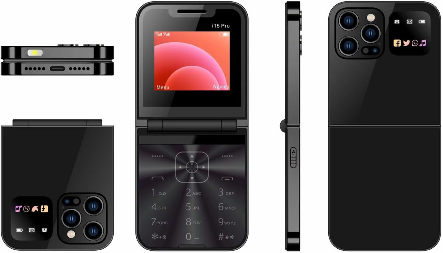 Mini i15 Pro: Il Telefono Cellulare Pieghevole e Compatto (oro)