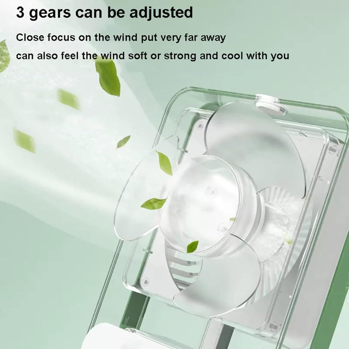 Condizionatore d'Aria Portatile da Tavolo con Umidificatore, 3 Velocità e Luce Notturna