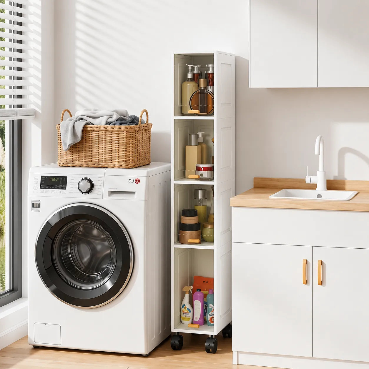 Armadio Salvaspazio Modulare con Ruote da 3, 4 o 5 Cassetti – Mobiletto Organizzatore Multiuso per Casa, Bagno, Cucina, Camera e Ufficio