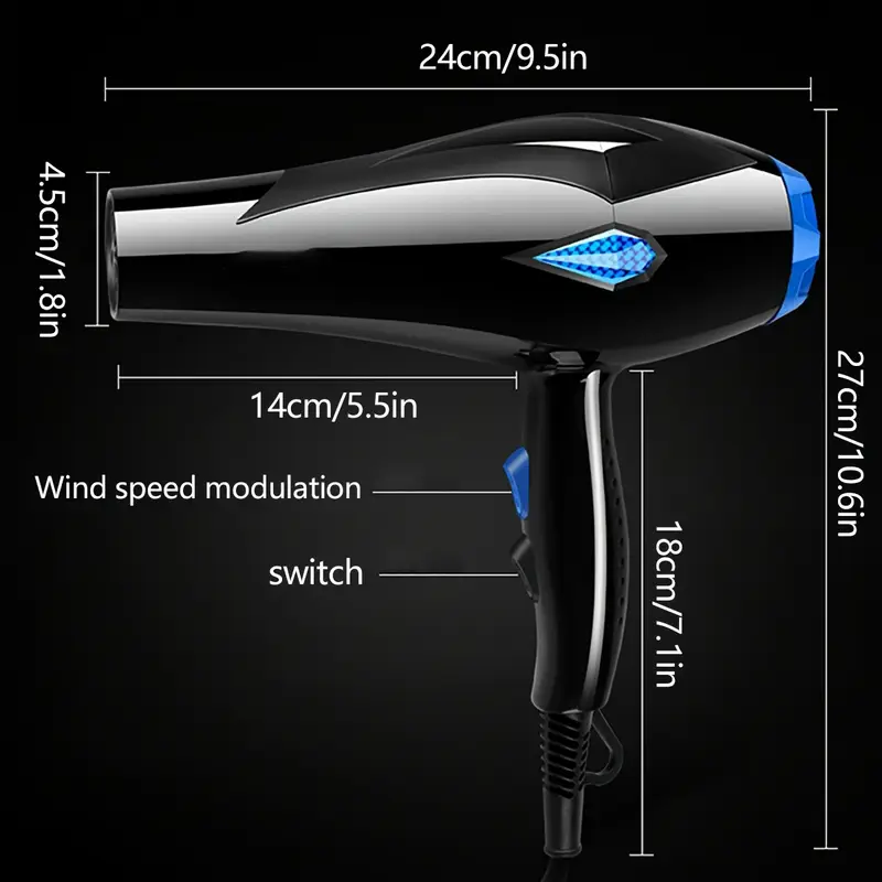 Asciugacapelli Professionale 3800W con Accessori per Styling – Potente e Versatile