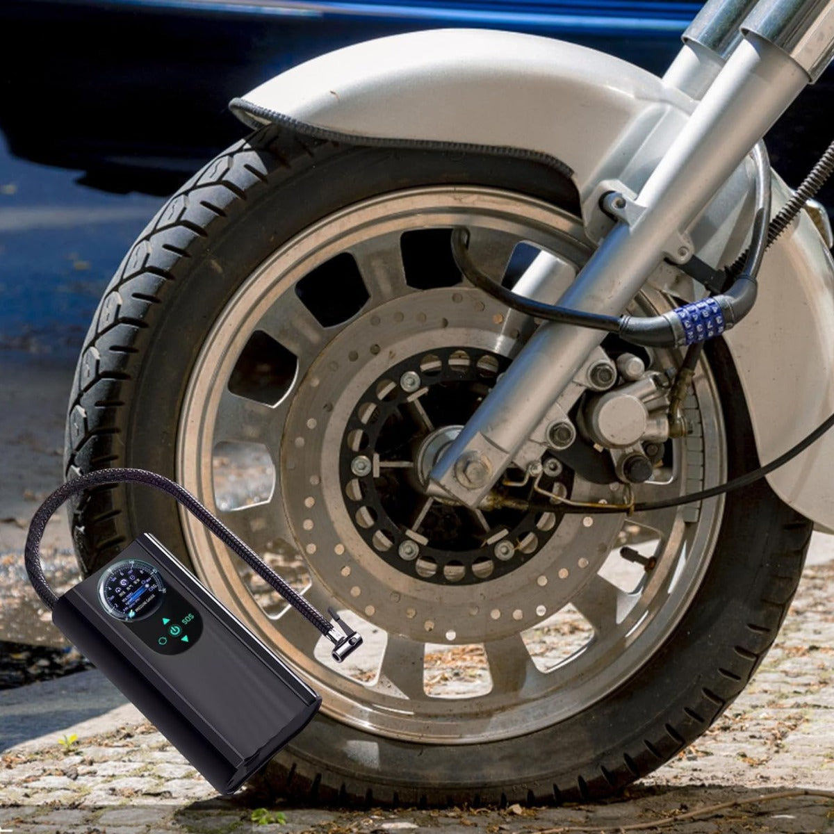 Compressore d'aria portatile per gonfiaggio pneumatici pompe automatiche 150psi con manometro