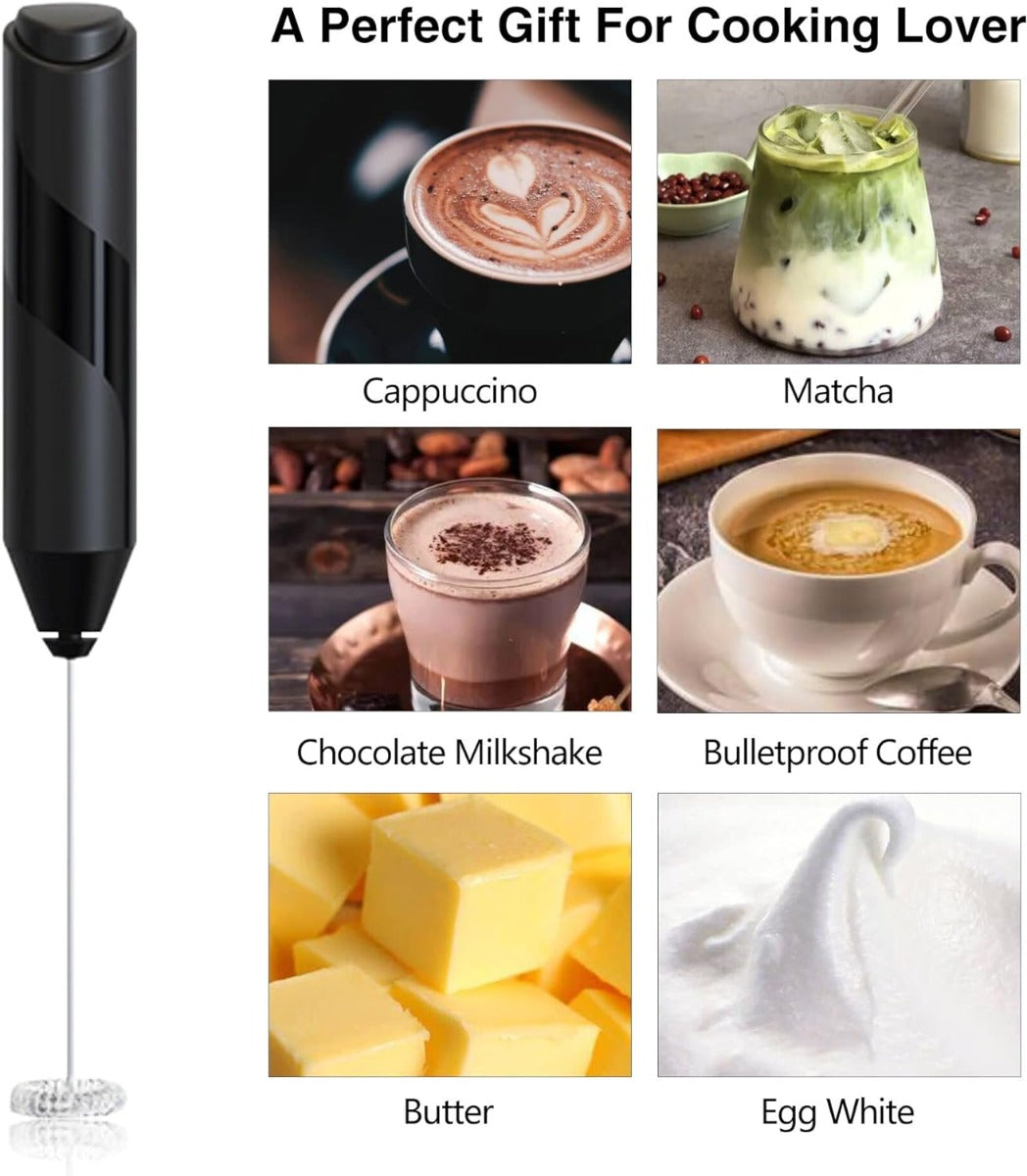 Montalatte ricaricabile a 3 velocità con frusta in acciaio inox