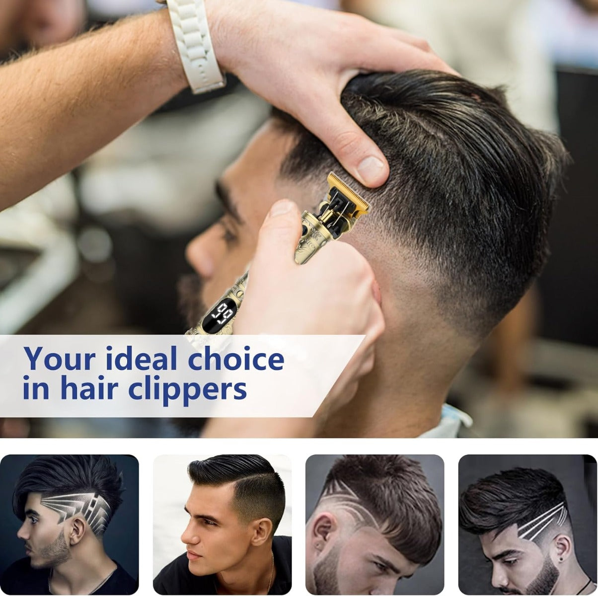 Tagliacapelli uomo Professionale Ricaricabile USB con Display Digitale, Schermo LCD & Accessori