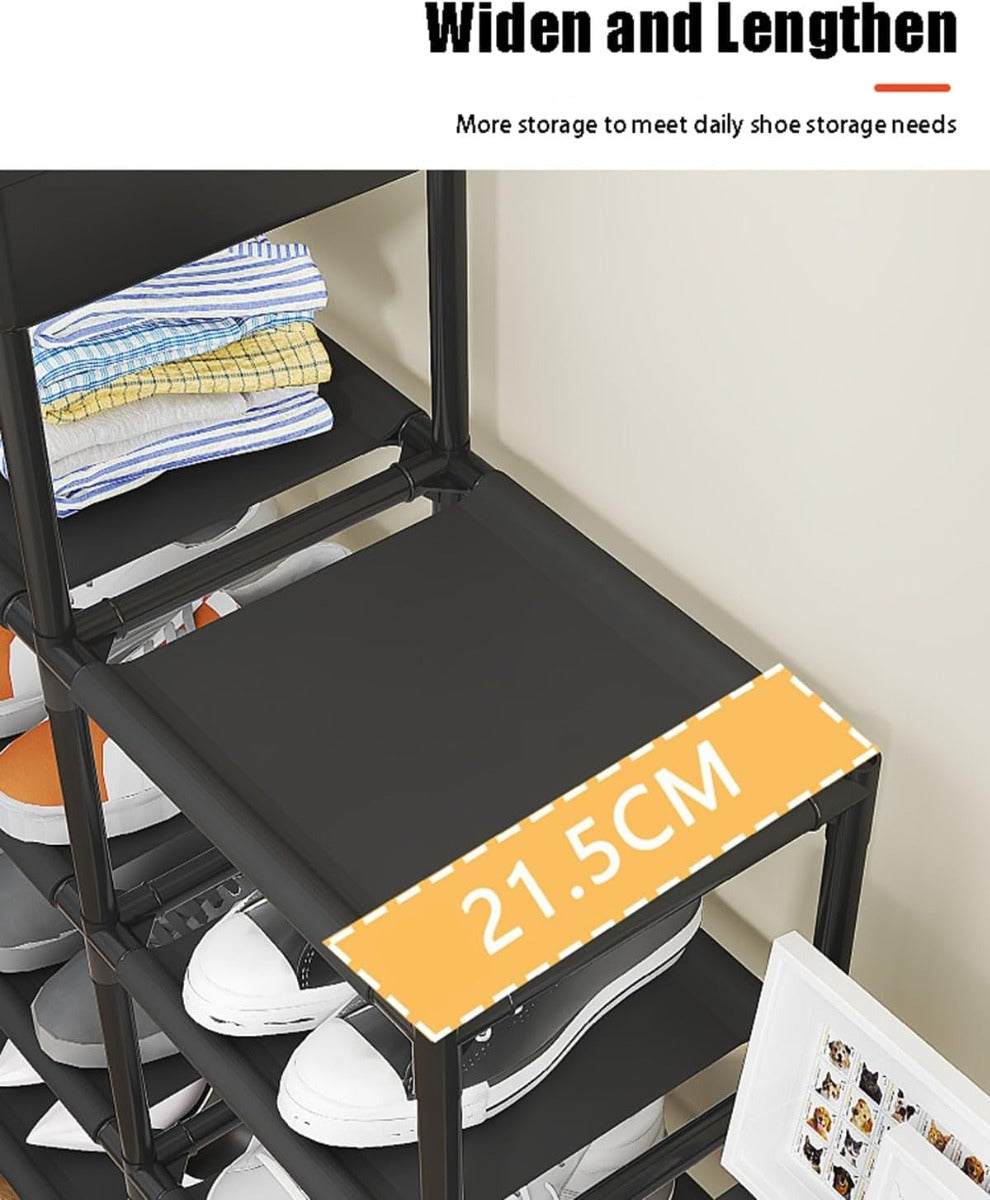 Scarpiera Multistrato a 5 Livelli, Scaffale Porta Scarpe Salvaspazio con Scomparto Impermeabile