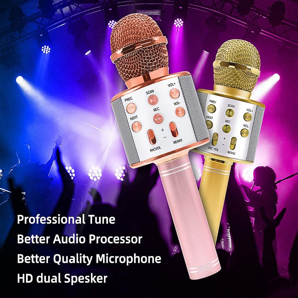 Microfono Karaoke Wireless con Altoparlante Integrato – Bluetooth, Registrazione, Effetto Eco, Multifunzione