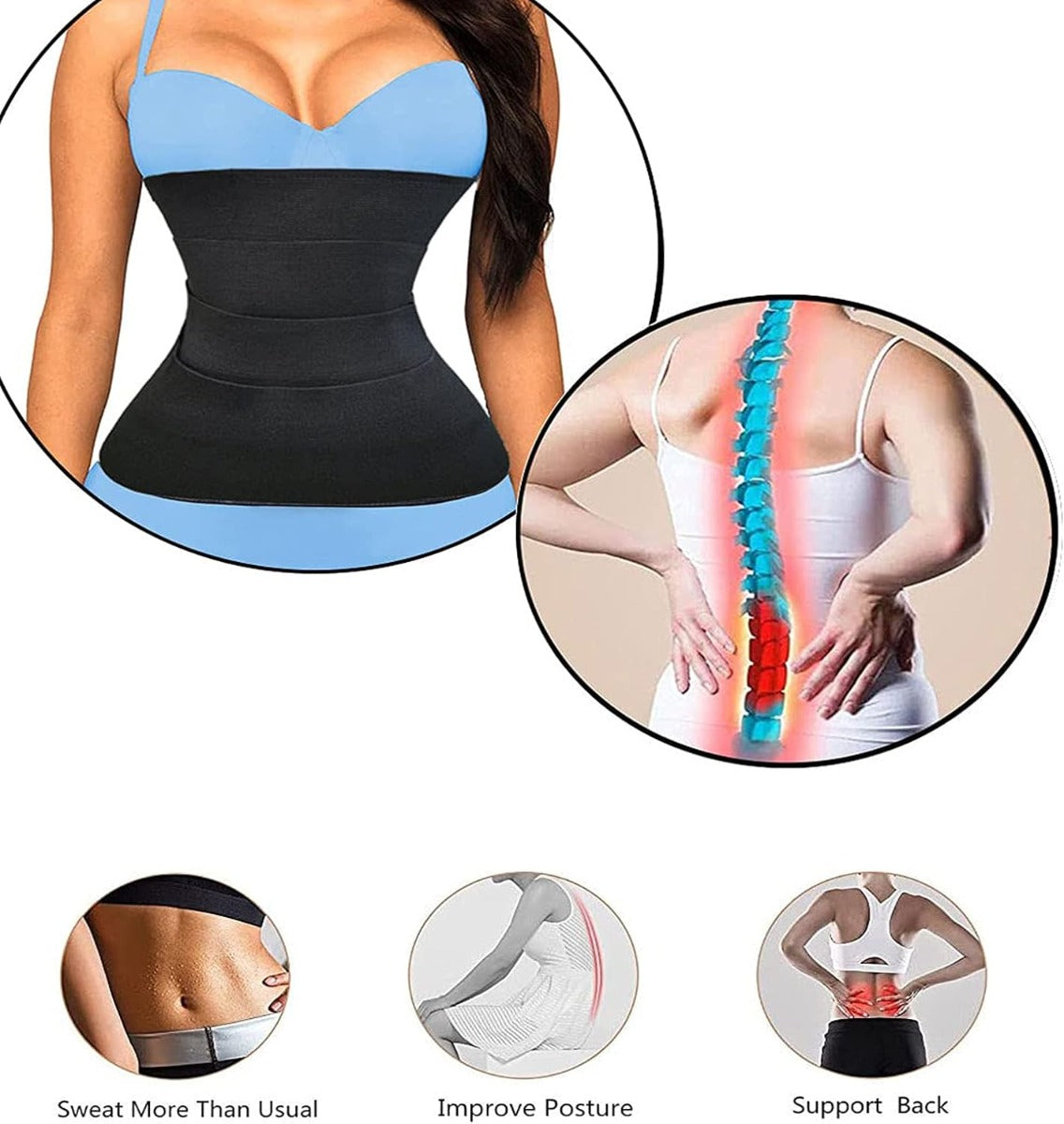Nastro per Allenatore in Vita Invisibile per Donna, Fascia Regolabile per Perdita di Peso e Modellamento Corpo, Cintura Snellente per Pancia
