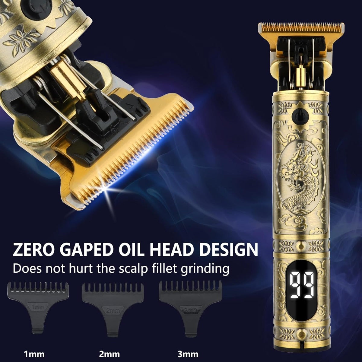Tagliacapelli uomo Professionale Ricaricabile USB con Display Digitale, Schermo LCD & Accessori
