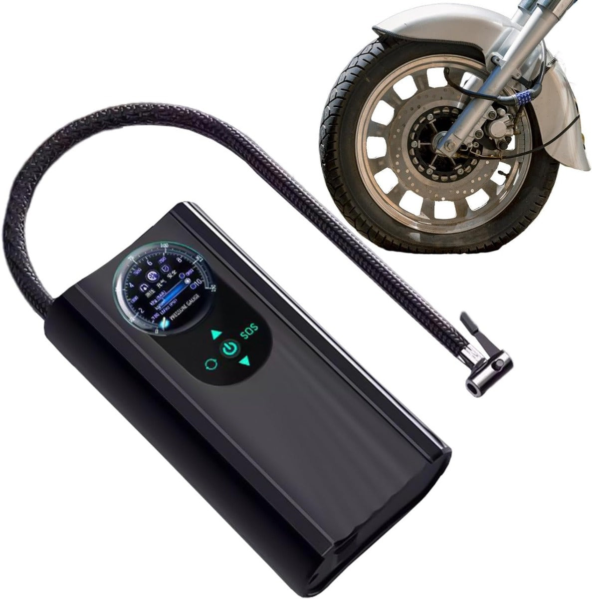 Compressore d'aria portatile per gonfiaggio pneumatici pompe automatiche 150psi con manometro