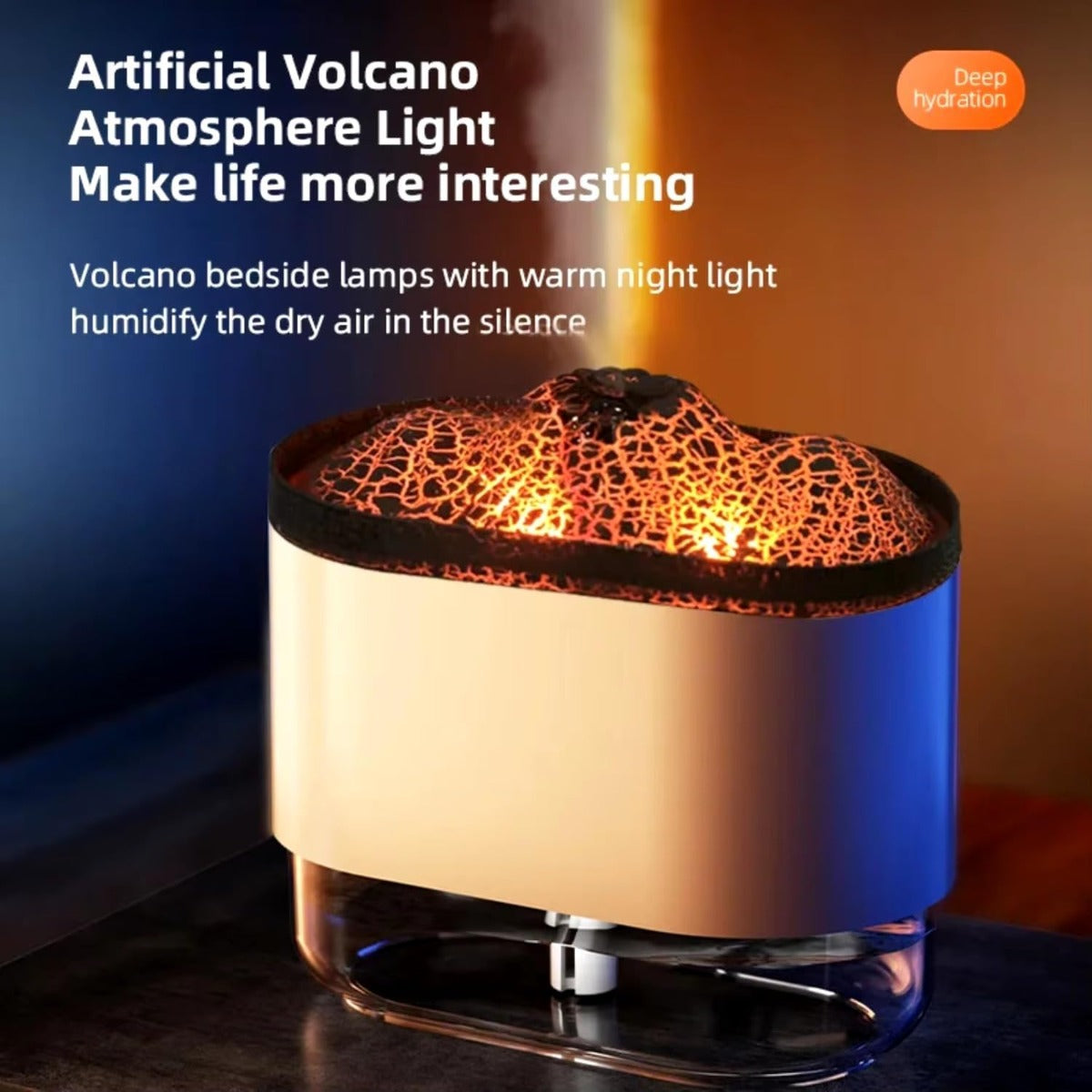 Diffusore Umidificatore Flame Volcano con Luce LED e Spegnimento Automatico - 300ml
