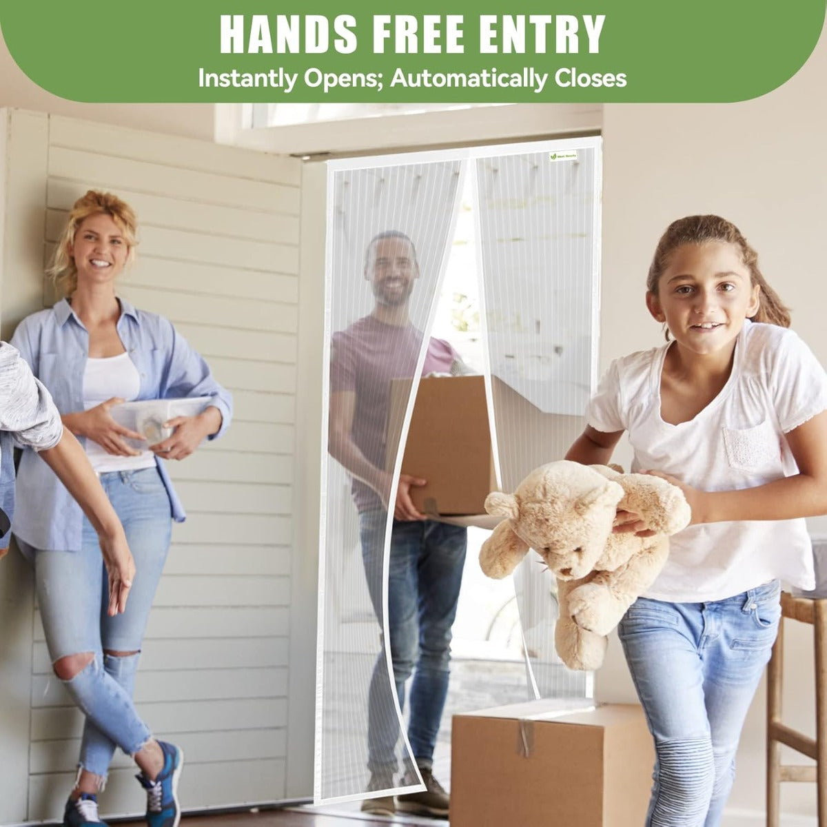 Zanzariera Magnetica per Porta 140 x 240 cm – Tenda Anti-Insetti con Chiusura Automatica Magnetica, Rete in Poliestere Resistente – bianca