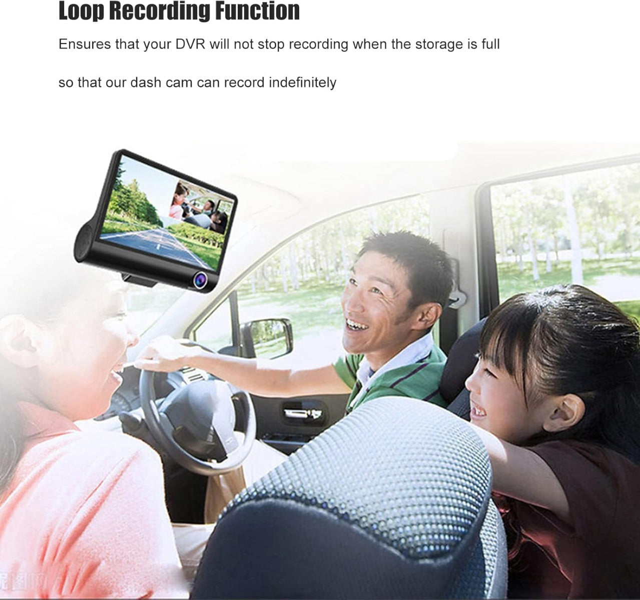 Telecamera da Cruscotto HD da 4" con Sensore G e Obiettivo Grandangolare 170° per Registrazione Anteriore, Posteriore e Interna