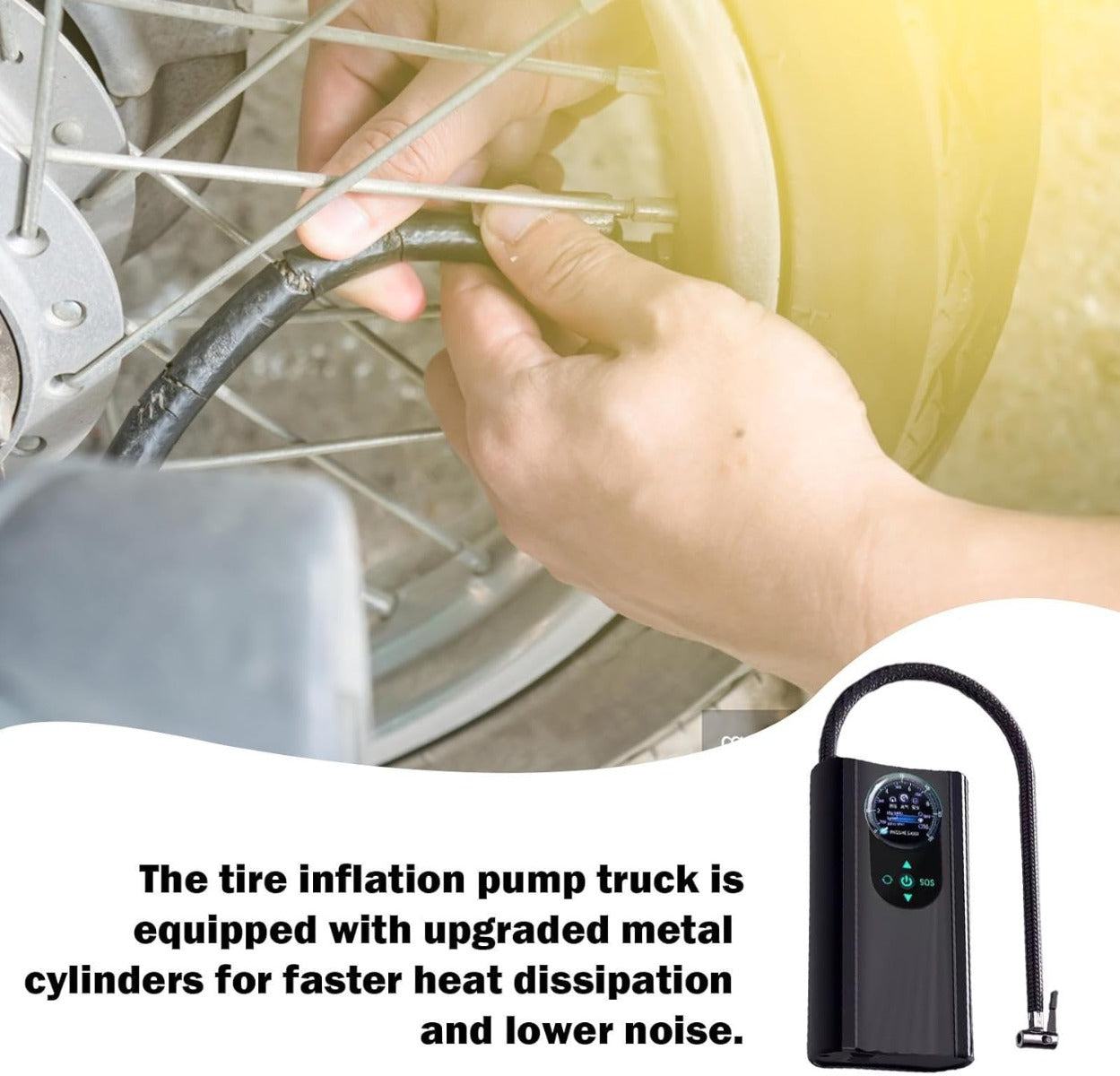 Compressore d'aria portatile per gonfiaggio pneumatici pompe automatiche 150psi con manometro