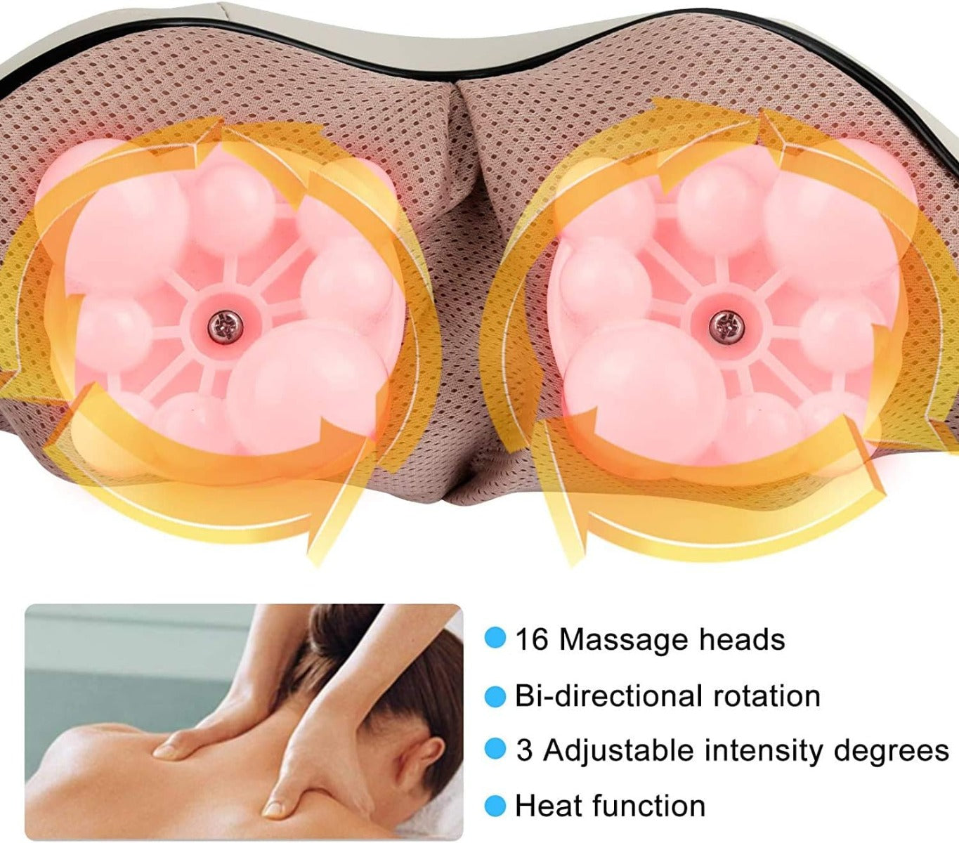 Massaggiatore Cervicale e Schiena con Funzione Shiatsu e Riscaldamento