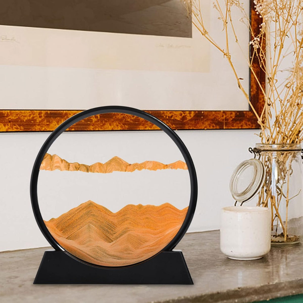 Sabbie Mobili Creative 3D – Paesaggio Naturale con Sabbia che Scorre, Arte da Scrivania per Casa e Ufficio