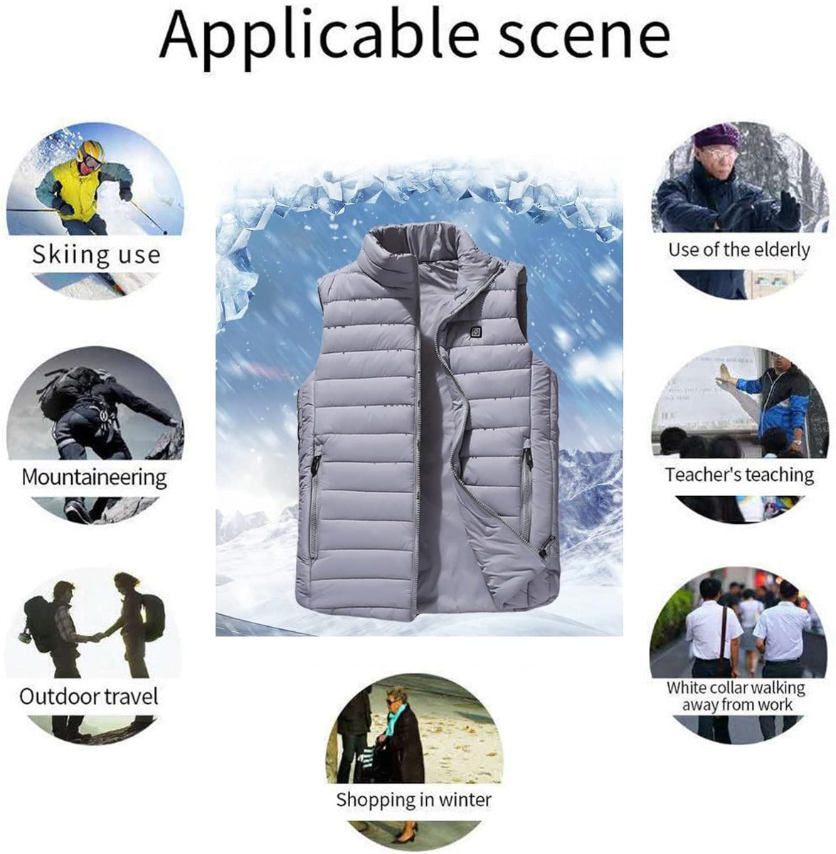 Gilet Riscaldante USB con Pad Riscaldanti Incorporati- Ideale per Attività Invernali come Caccia, Campeggio, Escursionismo, Sci