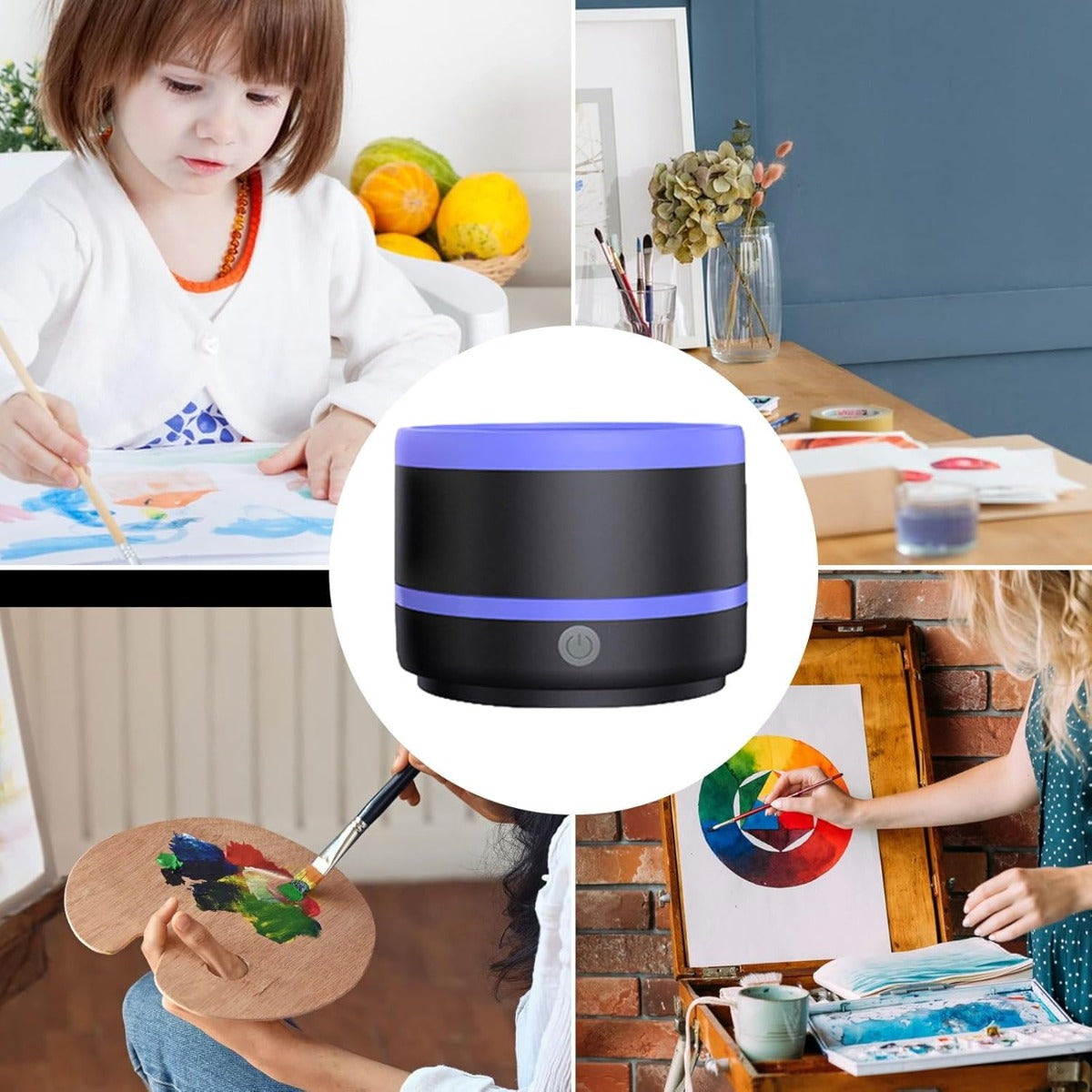 Macchina per la Pulizia dei Pennelli da Trucco con Rotazione 360° e Pulizia Profonda