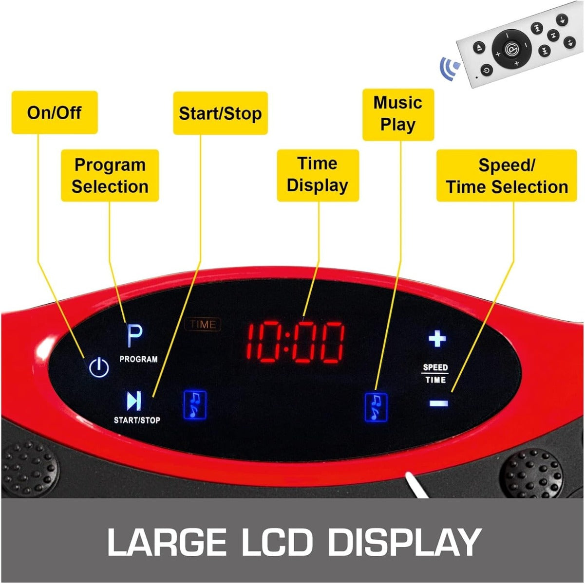 Pedana Vibrante Massaggiante con Fasce di Resistenza e Telecomando – 180 Livelli di Velocità, Allenamento Total Body