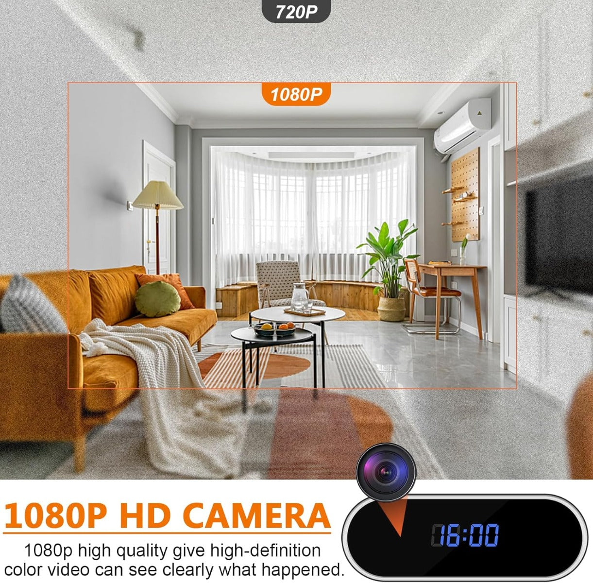 Telecamera Spia WiFi Orologio 1080P HD – Telecamera Nascosta con Monitoraggio Remoto, Visione Notturna e Rilevamento del Movimento