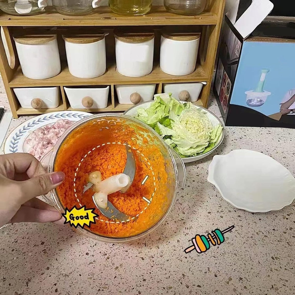 Tritacarne Manuale con Lame in Acciaio Inossidabile – Compatto e Pratico per Uso Domestico