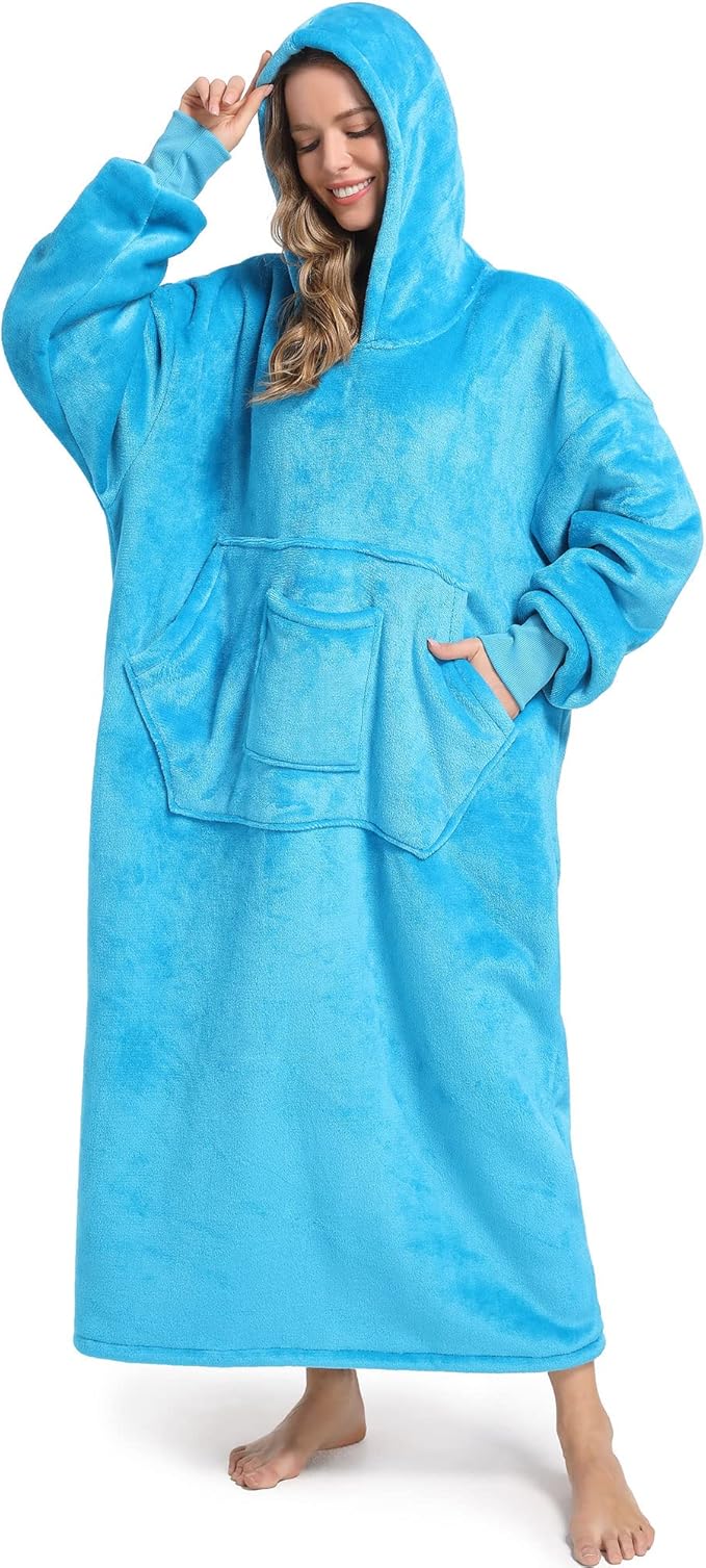 Coperta Oversize con Cappuccio e Maniche – Felpa Plaid Morbida e Accogliente per il Massimo Comfort