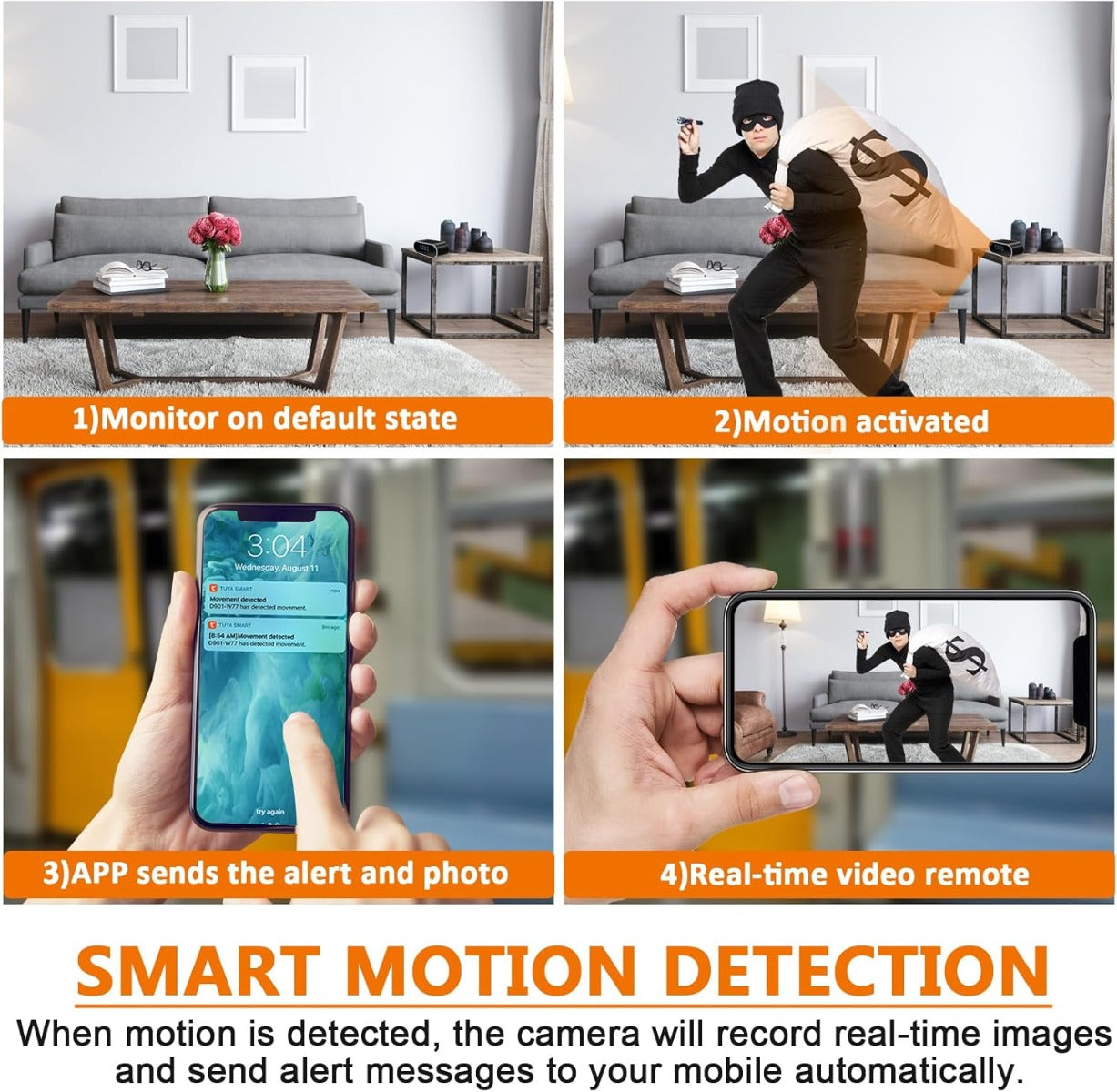 Telecamera Spia WiFi Orologio 1080P HD – Telecamera Nascosta con Monitoraggio Remoto, Visione Notturna e Rilevamento del Movimento