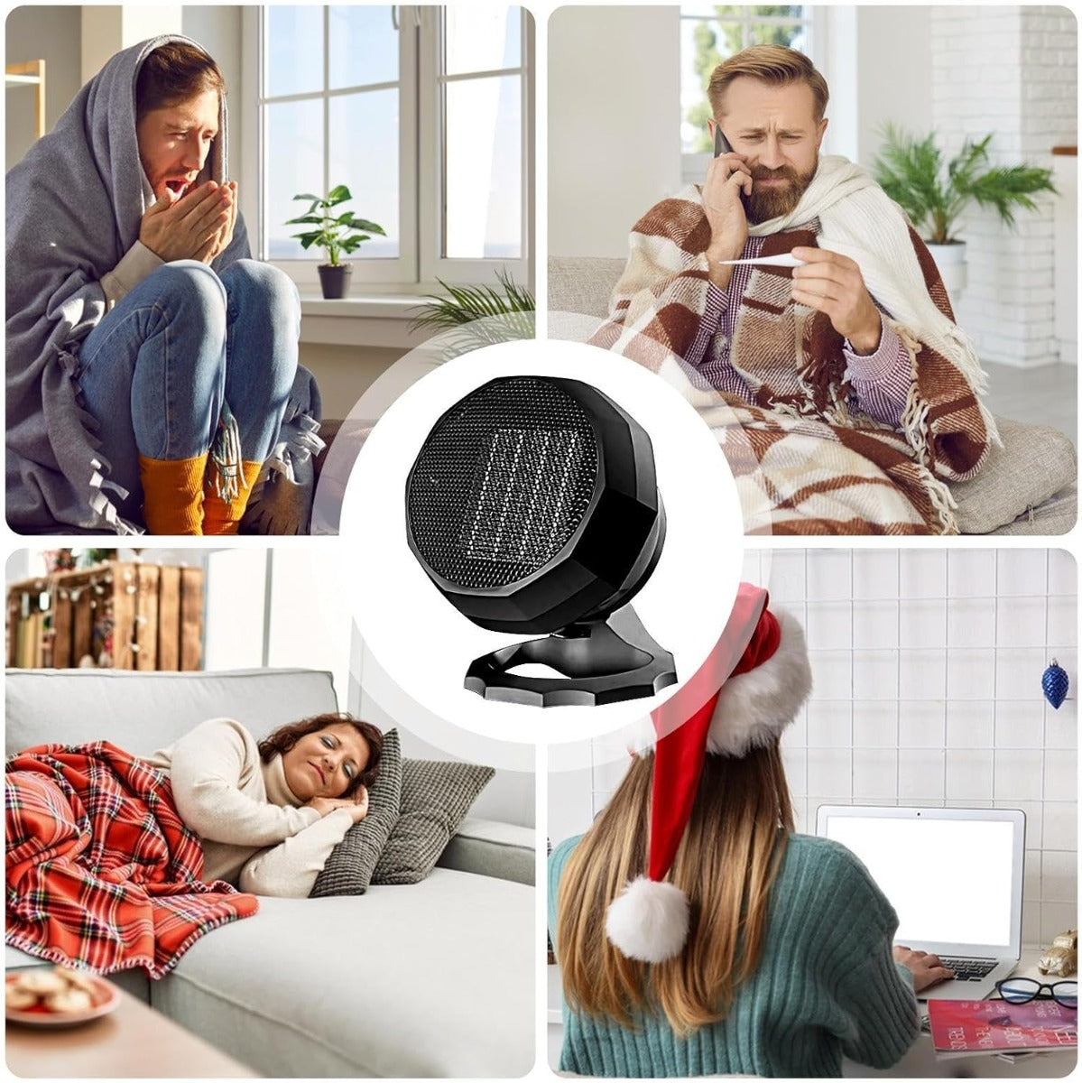 Stufa Elettrica da Tavolo 2000 W – Riscaldatore Portatile e Silenzioso con Riscaldamento Rapido per Ambienti Interni