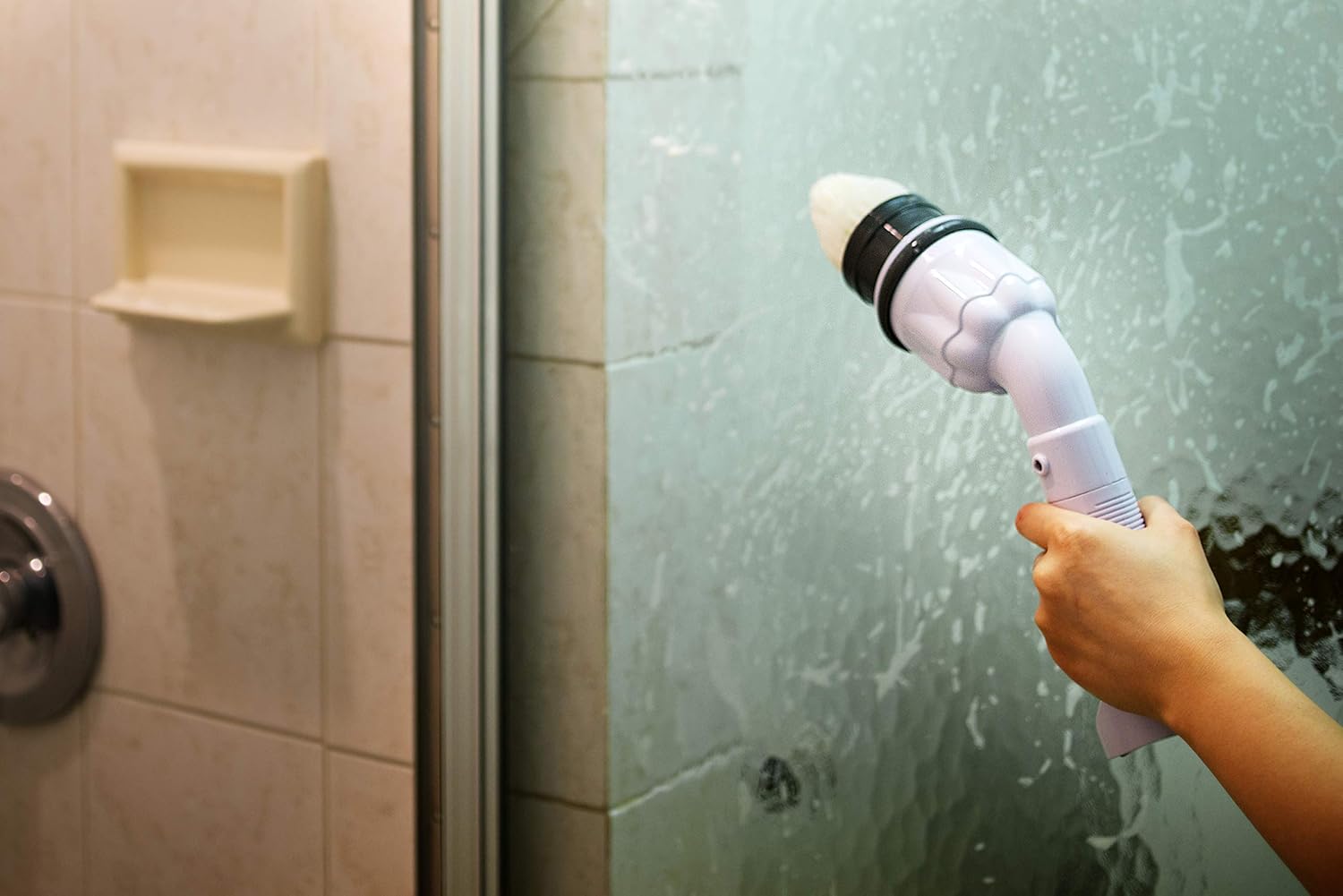 Spazzola Elettrica Rotante Senza Fili con Manico Estendibile – Pulizia Profonda per Bagno, Cucina e Superfici Difficili