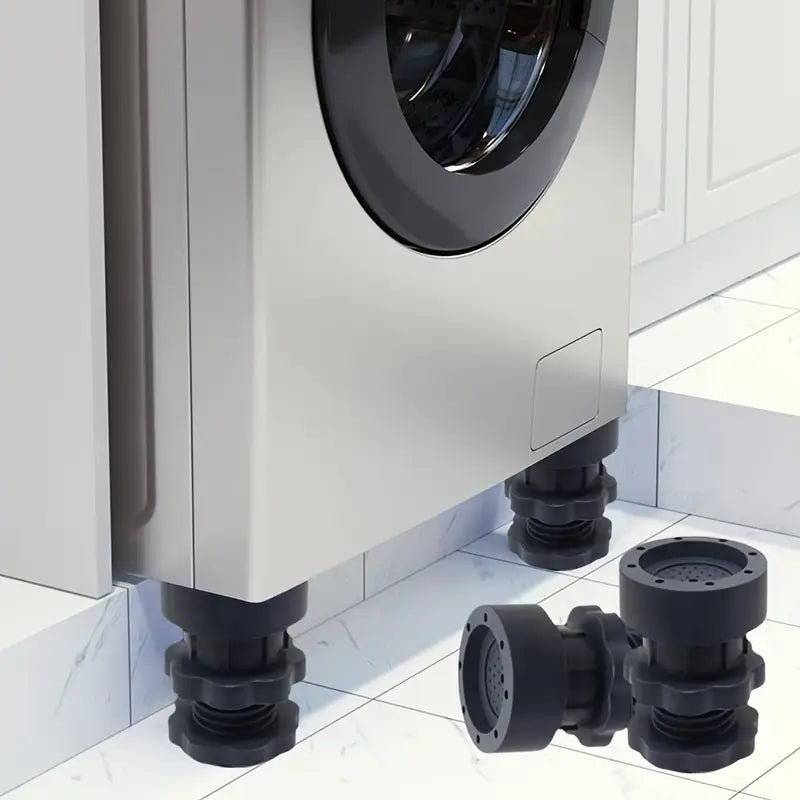 pz, cuscinetti regolabili per la lavatrice, anti vibrazione e anti scivolo, assorbimento degli urti, per frigorifero e lavatrice, finitura opaca, materiale plastico, sollevamento degli elettrodomestici | Aspetto elegante | Plastica resistente