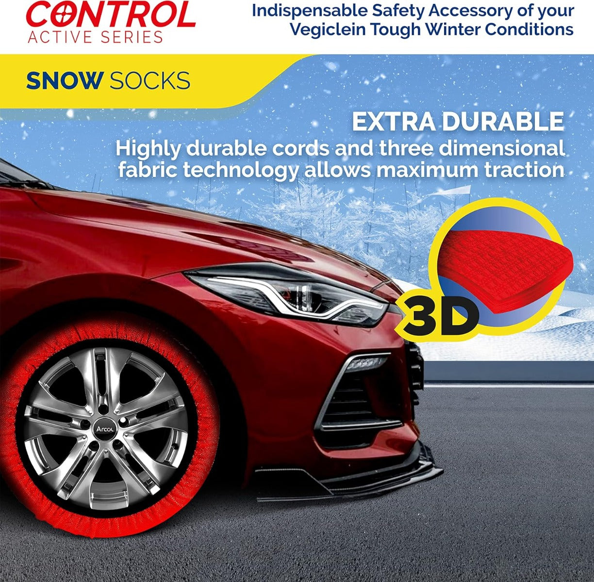 Calze da Neve SIze per Pneumatici - Set di 2 Pezzi Omologate EN 16662-1