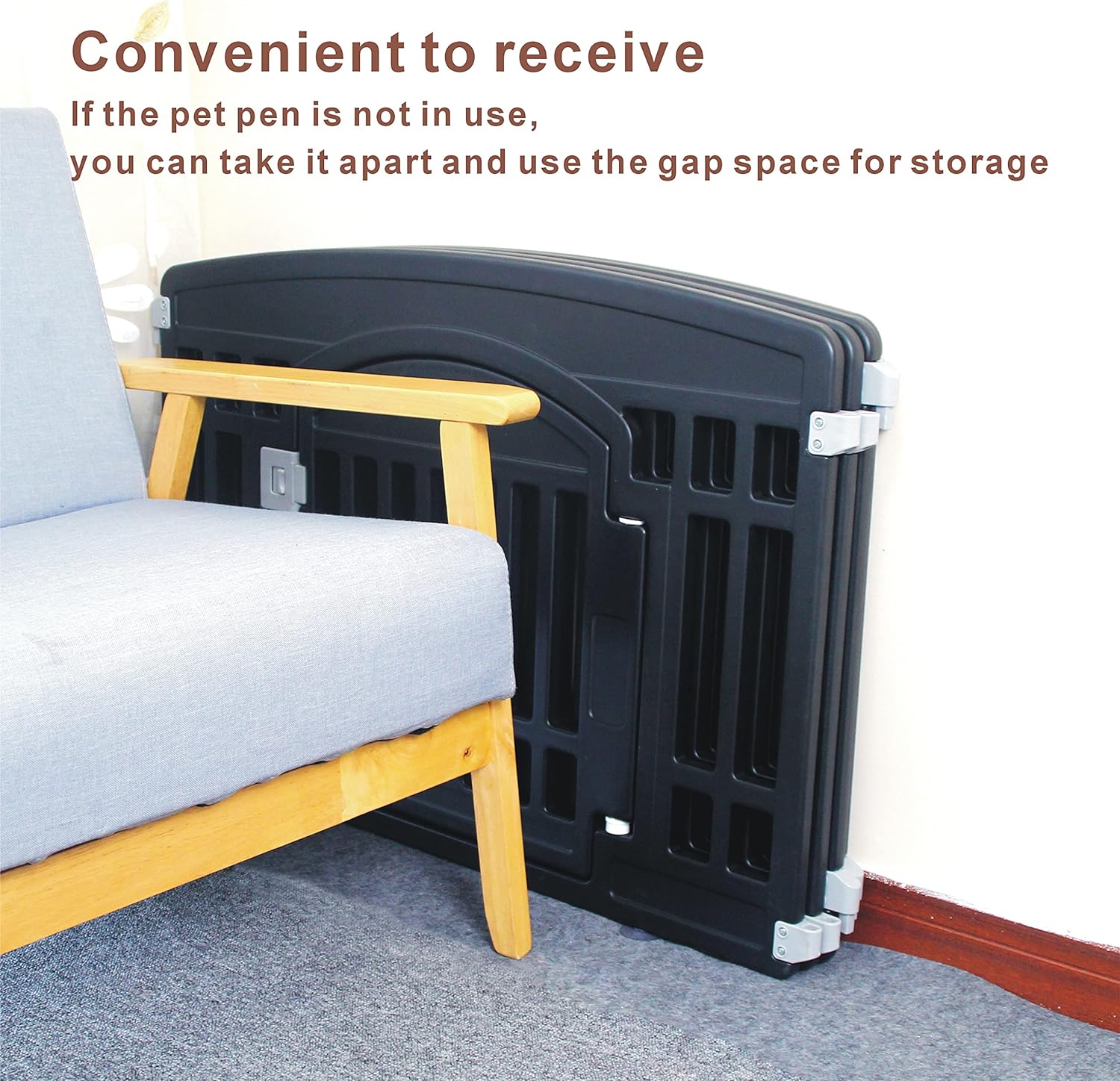 Recinto per cani cuccioli da interno o esterno box per cani-Black