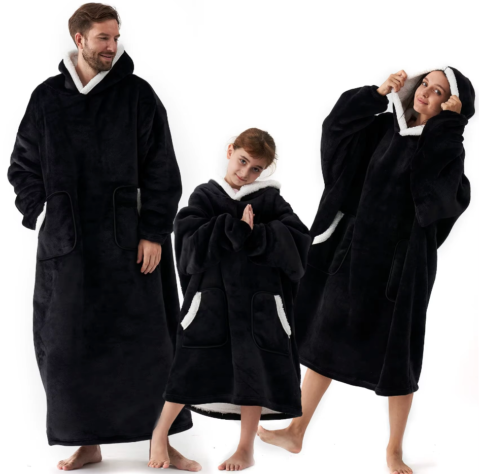 Coperta Oversize con Cappuccio e Maniche – Felpa Plaid Morbida e Accogliente per il Massimo Comfort