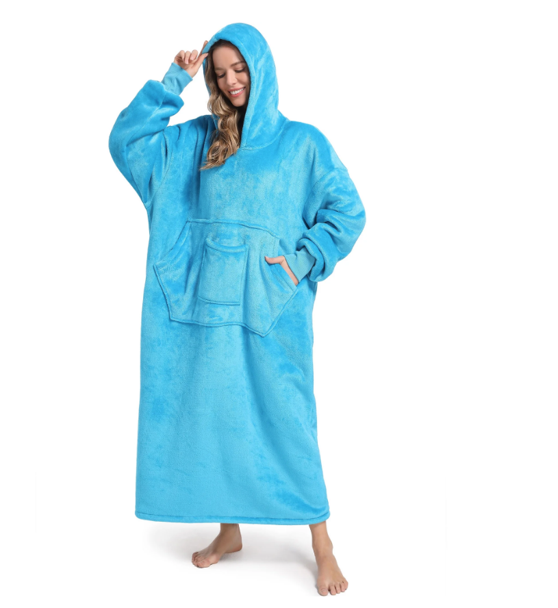 Coperta Oversize con Cappuccio e Maniche – Felpa Plaid Morbida e Accogliente per il Massimo Comfort