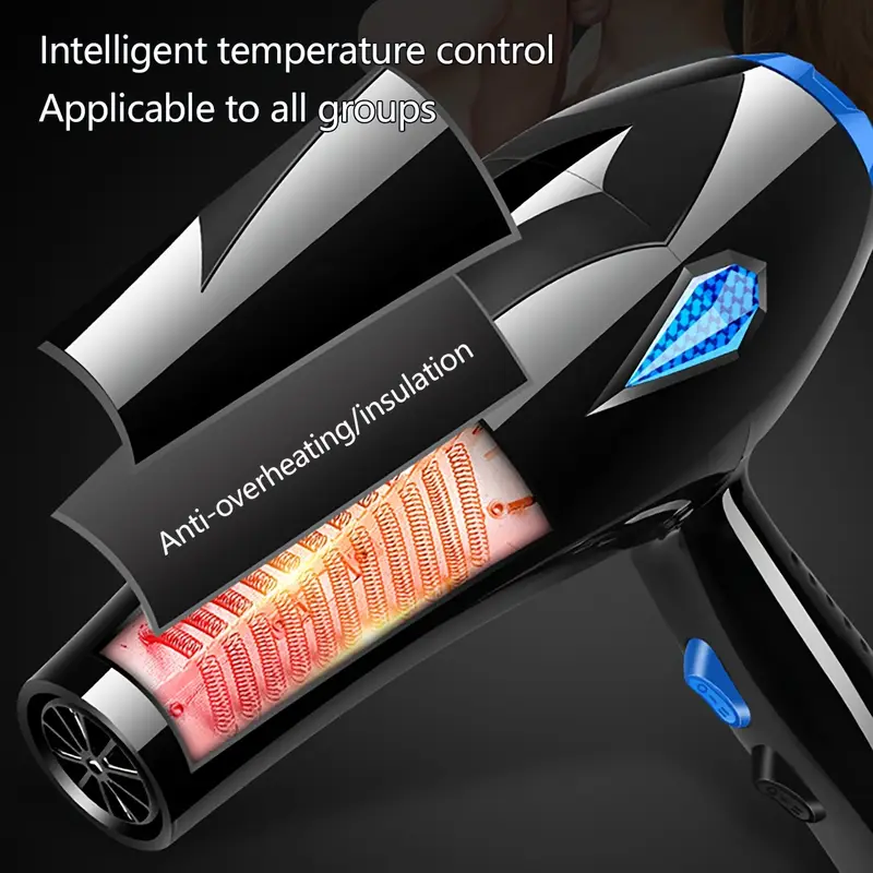 Asciugacapelli Professionale 3800W con Accessori per Styling – Potente e Versatile