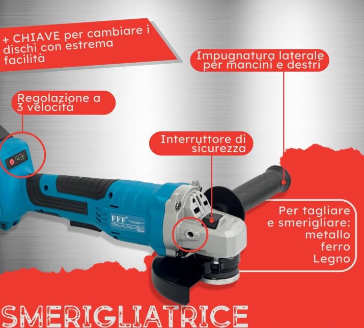 Kit Fai da Te Professionale 3 in 1: Trapano, Avvitatore Smerigliatrice