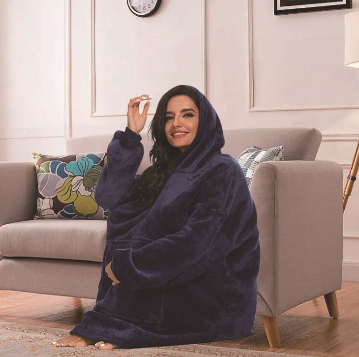 Coperta Oversize con Cappuccio e Maniche – Felpa Plaid Morbida e Accogliente per il Massimo Comfort