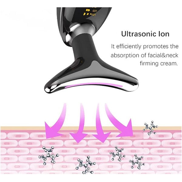 Dispositivo massaggiatore di bellezza antietà per collo viso ricaricabile