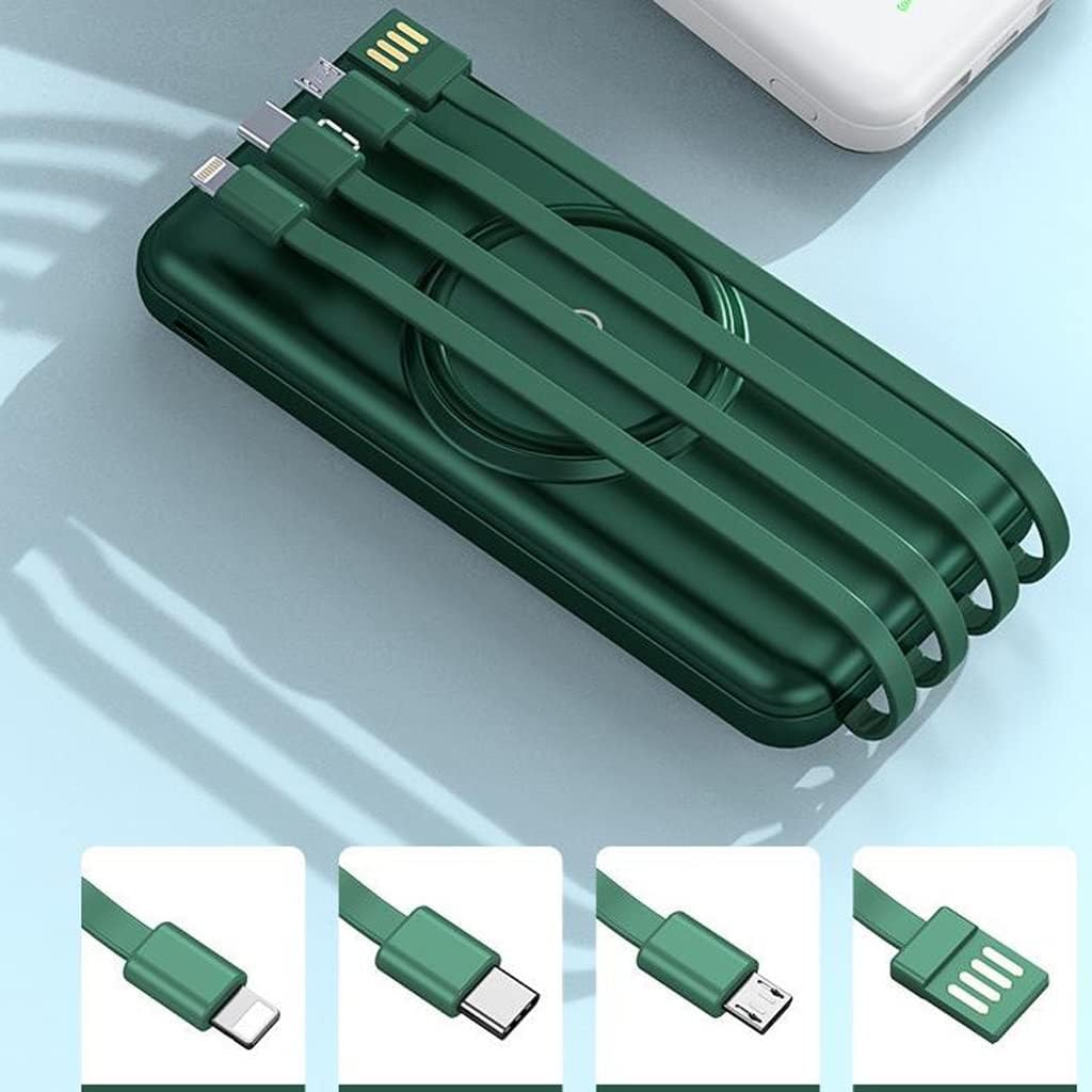 Mini Power Bank Wireless 30000mAh – Ricarica Rapida e Grande Capacità con 4 Cavi Integrati