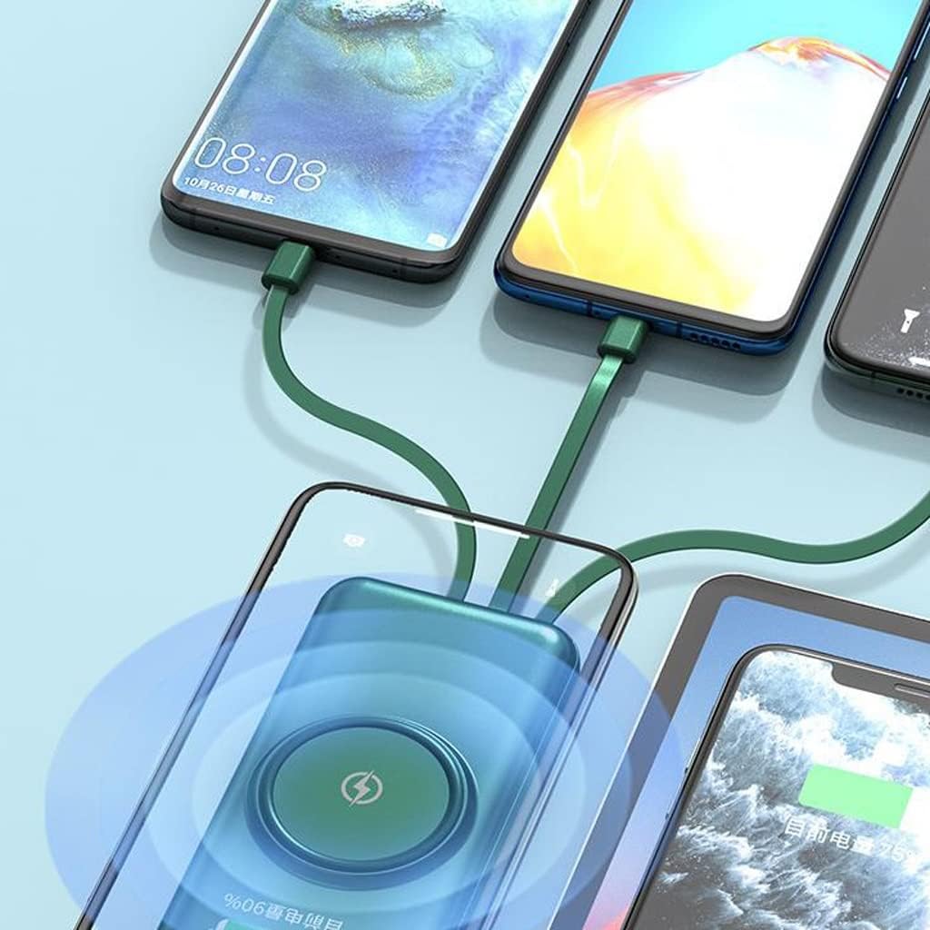 Mini Power Bank Wireless 30000mAh – Ricarica Rapida e Grande Capacità con 4 Cavi Integrati