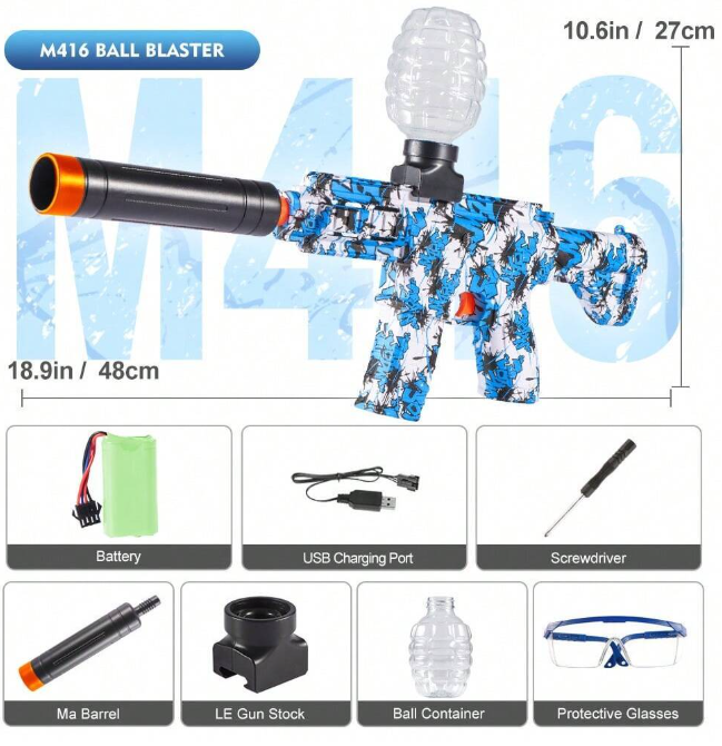 Pistola Giocattolo Elettrica M416 – Spara-Palline Ricaricabile per Giochi di Squadra all’Aperto