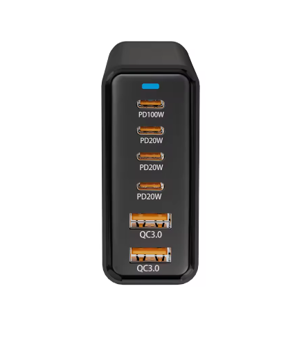 Caricabatterie USB-C 200W – Stazione di Ricarica Rapida GaN a 6 Porte