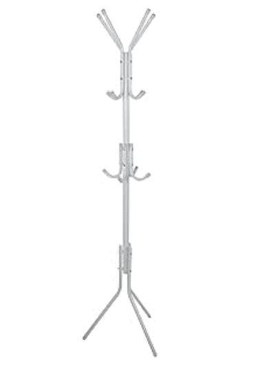 Appendiabiti Autoportante con 12 Ganci, Struttura Metallica, Salvaspazio e Stabile (bianco)