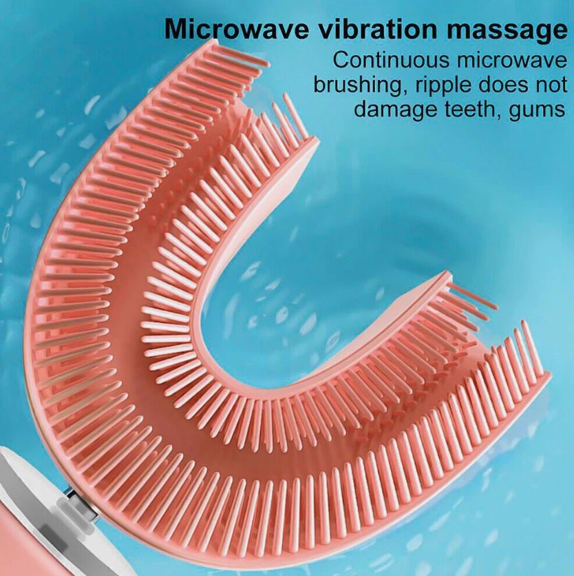 Spazzolino Elettrico Ultrasonico per Bambini – Forma a U, 4 Modalità, IPX7 Impermeabile, Pulizia e Sbiancamento Dentale