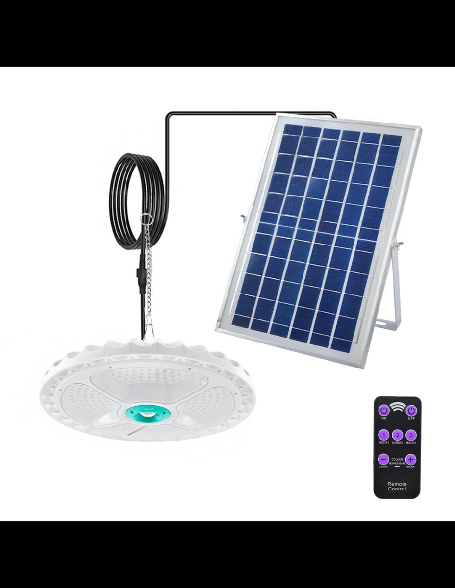 Lampada LED Plafoniera 400W con Pannello Solare e Telecomando