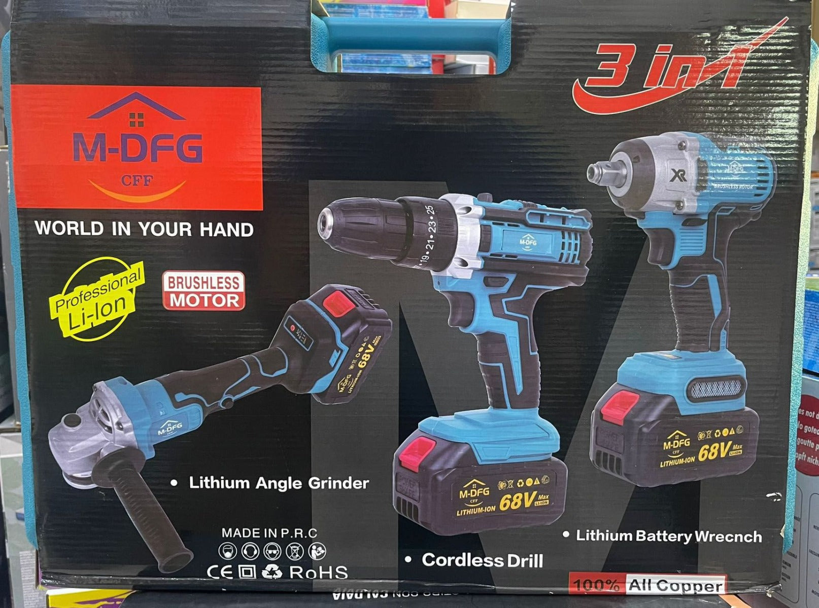 Kit Fai da Te Professionale 3 in 1: Trapano, Avvitatore Smerigliatrice