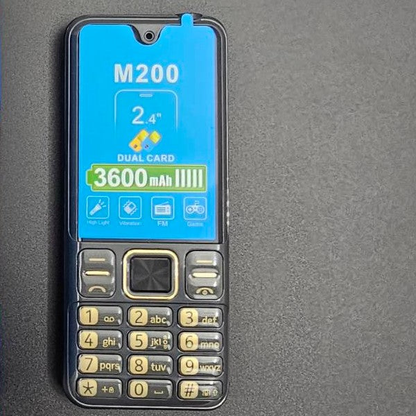 Telefono Cellulare M200 Dual SIM con Tastiera Grande, Batteria 3600 mAh, Radio FM, Lampa, SD Slot