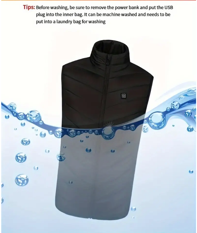 Gilet Riscaldante USB con Pad Riscaldanti Incorporati  - Ideale per Attività Invernali come Caccia, Campeggio, Escursionismo, Sci