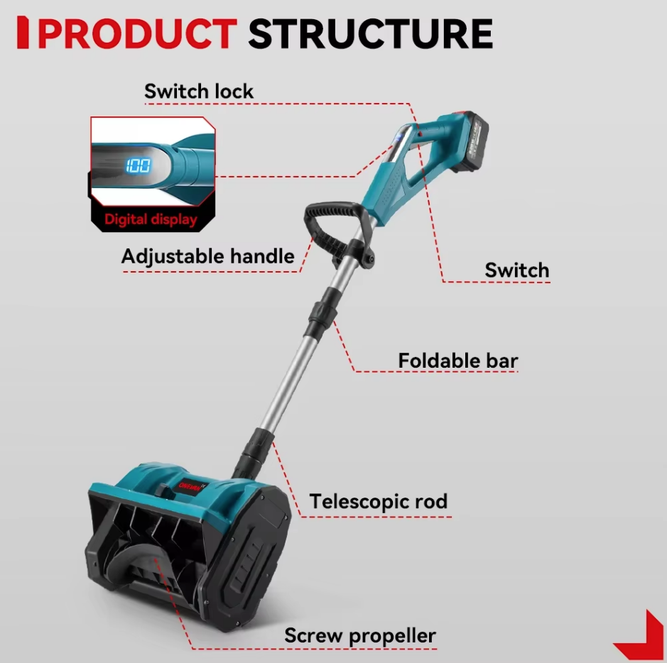 Spazzaneve a batteria Leggera, Compatta e Versatile professionale