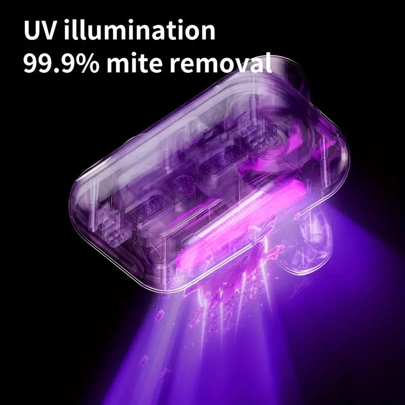 Ultra spin aspirapolvere battimaterasso con luce uv-c,, antiacaro, antibatterica, rimuove allergeni e polvere
